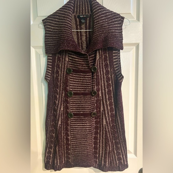 Style & Co. Cable Knit Sleeveless Sweater Vest Women’s Size Large - Picture 1 of 8